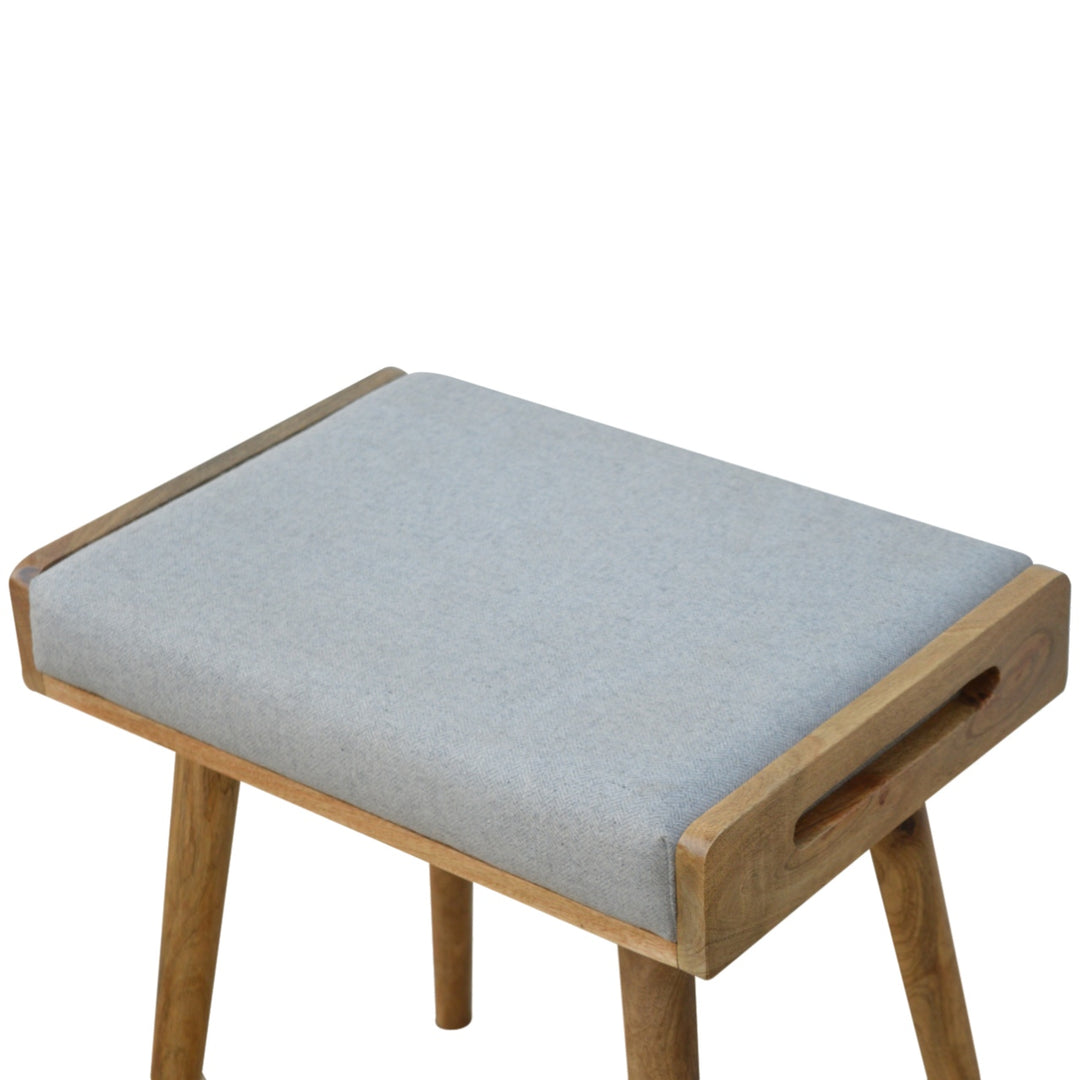 Grey Tweed Tray Style Footstool - TidySpaces