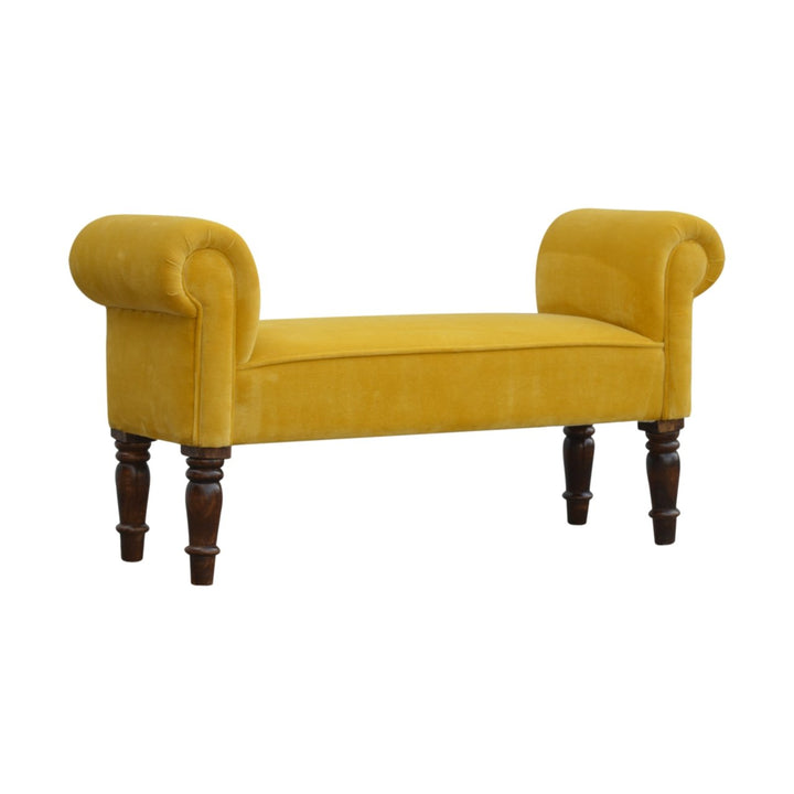 Mustard Velvet Bench - TidySpaces